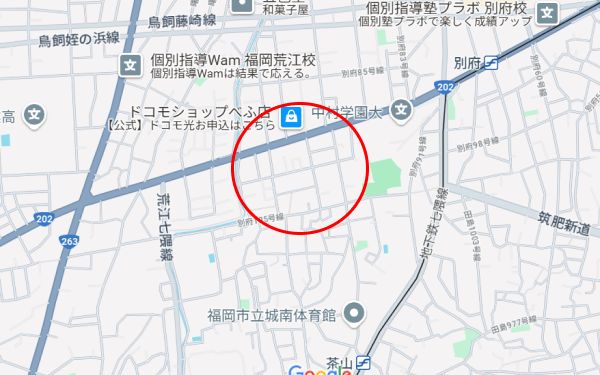 城南区別府地図